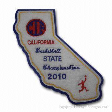 Embroidered Chenille Patches with Velvet Background, Various Types of Attachments are Available